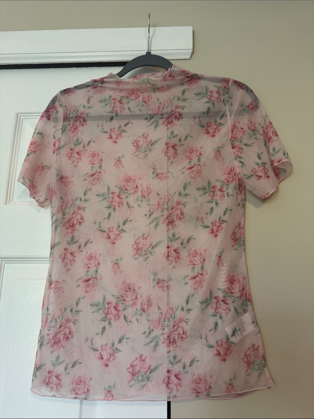 BiBi Pink floral mesh top